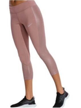 Nike Dri fit dusty mauve capri shimmer leggings size medium